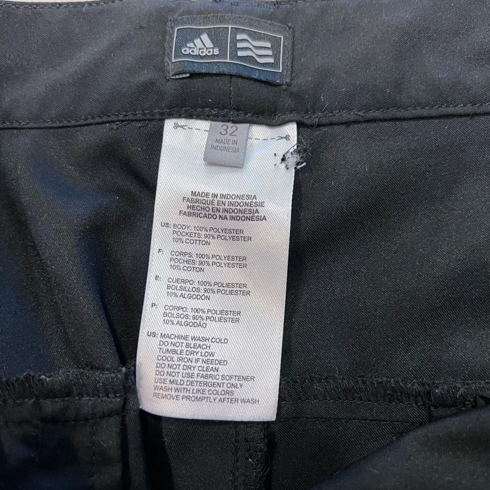 Adidas Mens Black Golf Shorts Performance‎ Flat Front Size 32